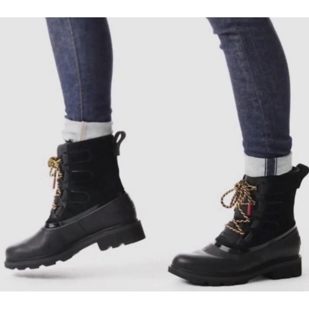 Sorel Women's Lennox Street Lace Boots Black Size 8 Waterproof